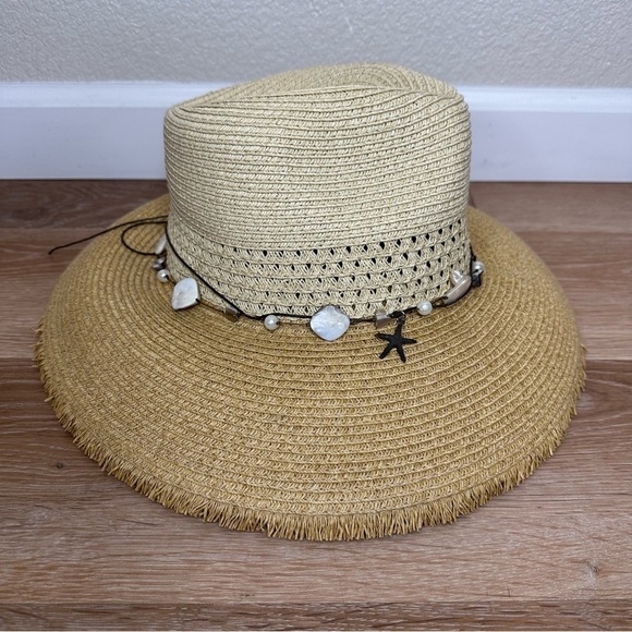 Scala Pronto Sea Shells Boho Summer Hat - Picture 1 of 10